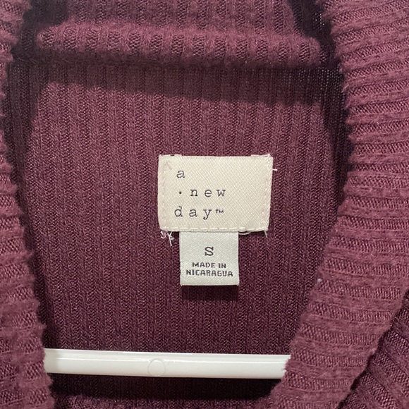 A New Day Maroon Ribbed Turtle Neck Sweater - Picture 3 of 6